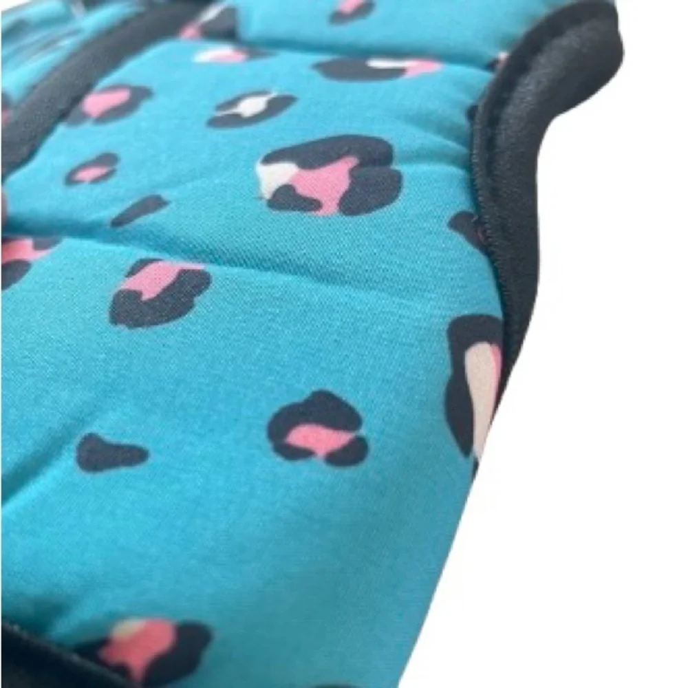 Leopard Print Kitty Harness Blue Pink Multi